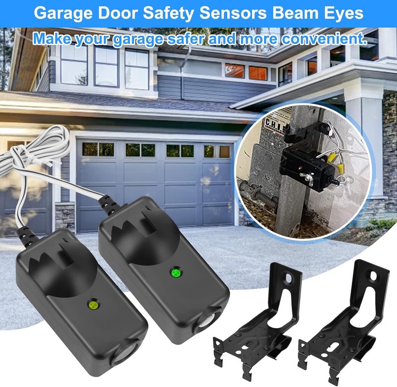FEITON Garage Door Safety Sensor Beam Eyes, Garage Door Opener Parts Compatible with Liftmaster/Sears/Chamberlain/Craftsman/Linear Replacement (41A5034, 801CB-P) (Beam Eyes + Bracket) - Image 2